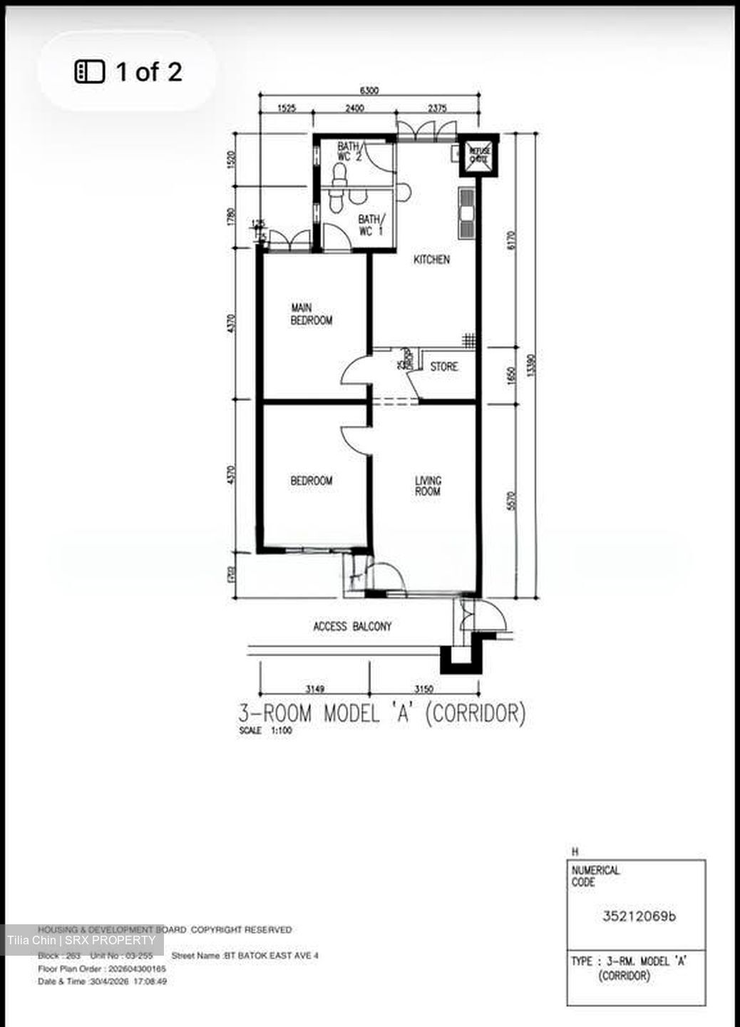 Blk 263 Bukit Batok East Avenue 4 (Bukit Batok), HDB 3 Rooms #601521881